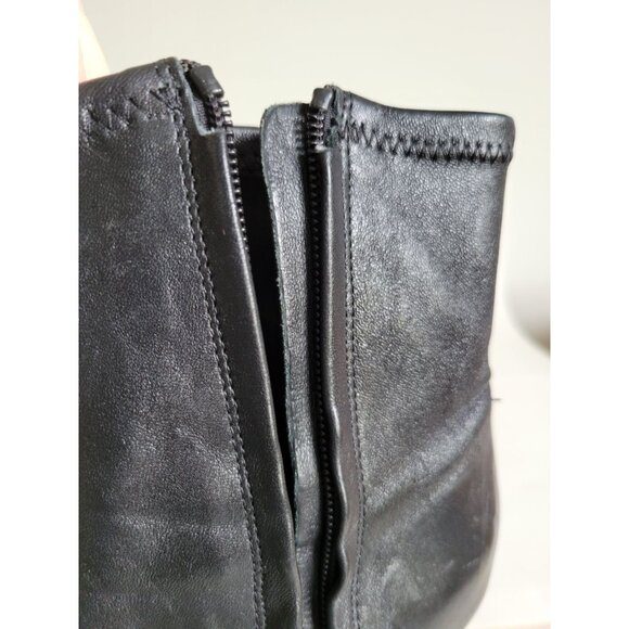 Reformation Black leather Ankle Boot heeled size 7 Going out Sexy Square Toe - Picture 14 of 14